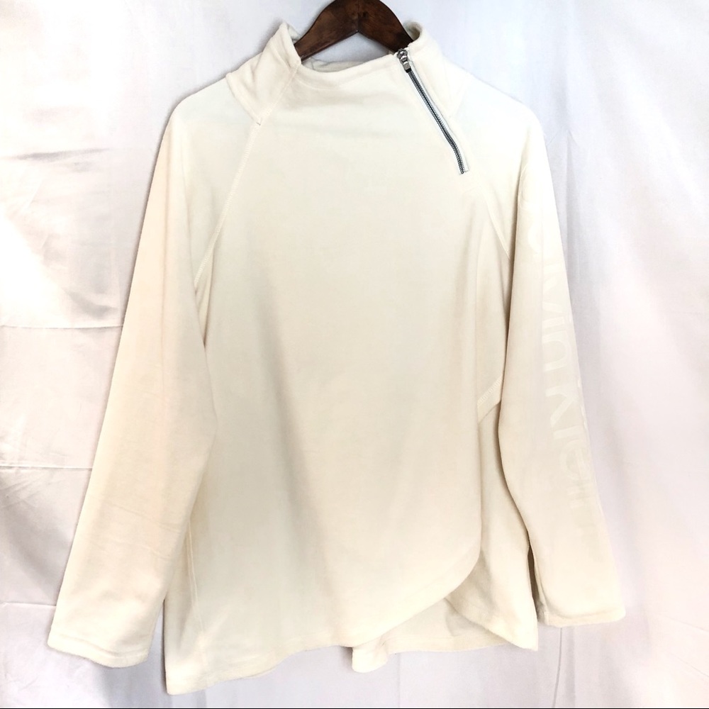 Calvin Klein Side Zip Neck Fleece Wrap Sweater XL